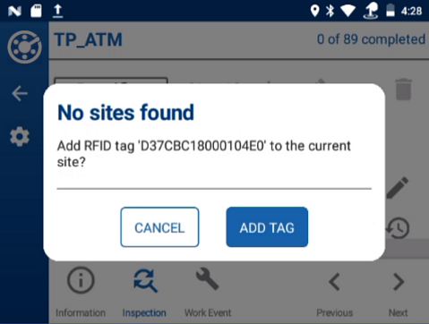 Add RFID Tag to Site