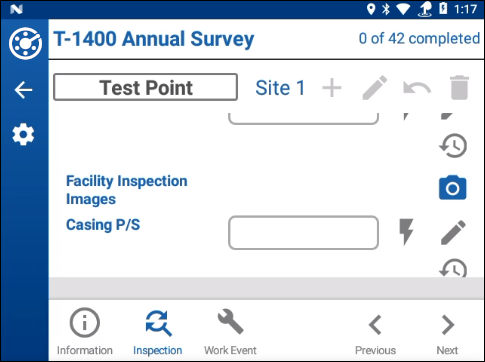 Site Record - Inspection Field with Image