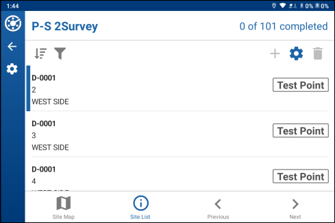Periodic Survey Site Screen