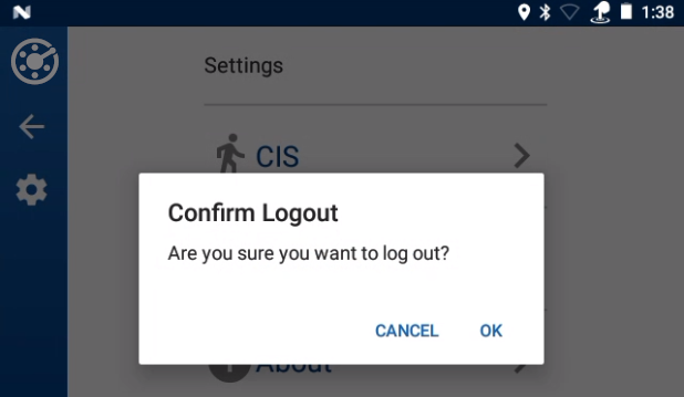 Confirm Logout Message