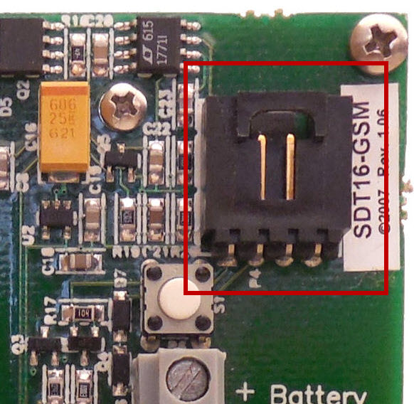 SDT16-GSM Battery Connection