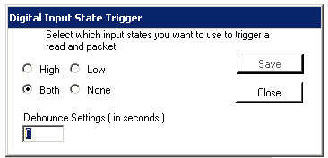 Input State Trigger and Debounce Settings