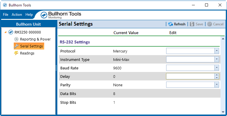 Serial Settings