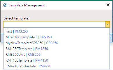 Template Management - Select Template