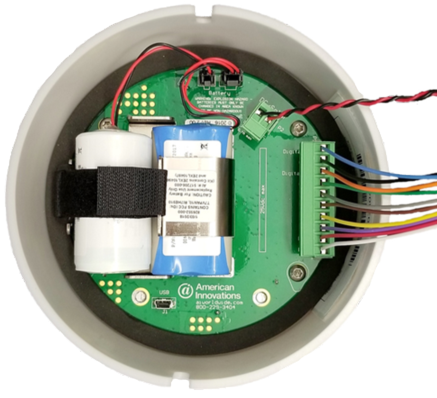 Battery Bracket and Battery Placement (wired with optional Solar connection)