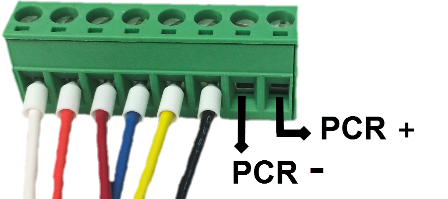 PCR Screw Terminals on the 8-Pin Terminal Connector