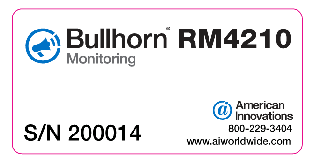 RM4210 Unit Label
