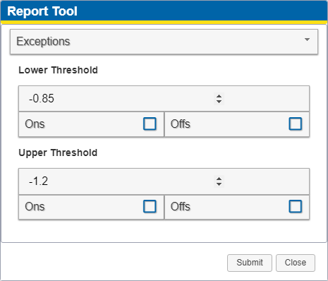 Exceptions Report