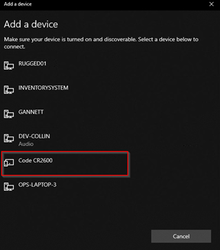 CR2600 on List of Bluetooth Devices