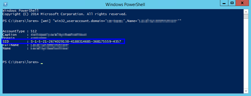 Determine the SID for Domain Service Account