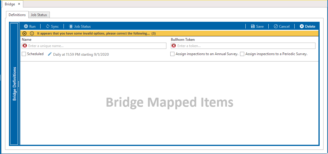 Set Bullhorn Bridge Properties