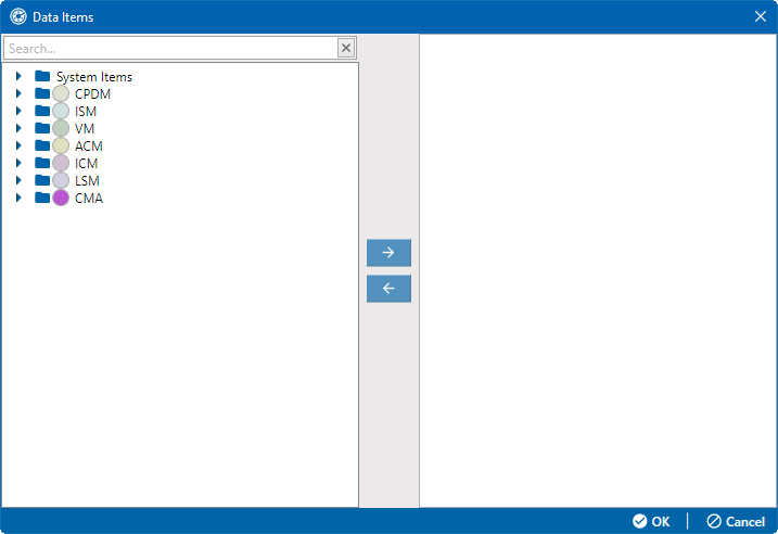 Data Items Window