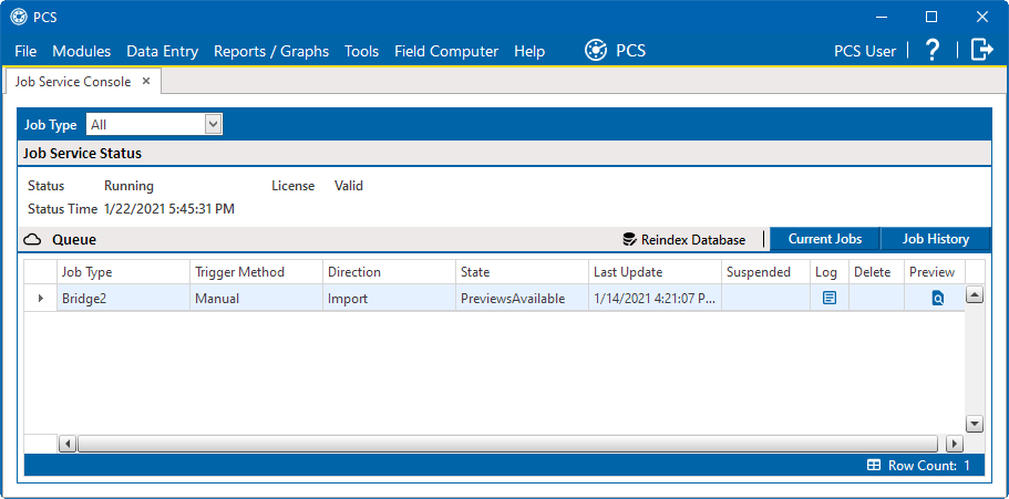 Job Service Console
