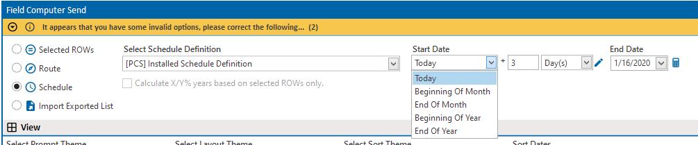 Dynamic Dates Start Date Drop-down