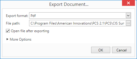 Export Document Window