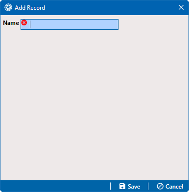 Add Record Dialog Box
