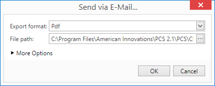 Send Via Email Window
