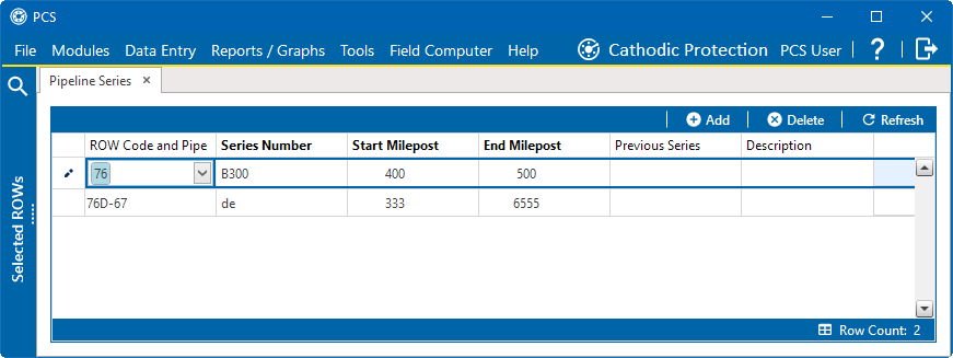 Pipeline Series Grid with New Records