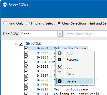 Delete Shortcut Menu