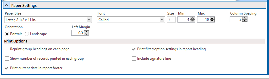 Paper Settings