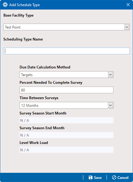 Add Schedule Type Window