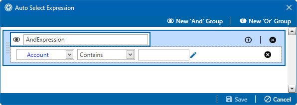 Auto Select Expression - New And Group