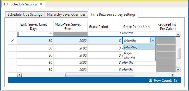 Grace Period Unit Drop-down List