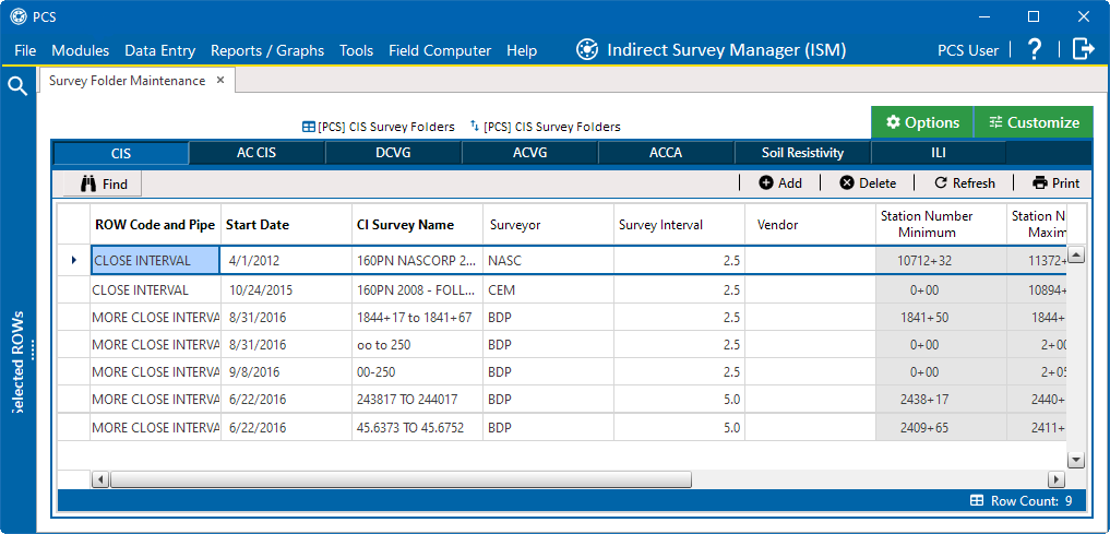 CIS Continuous Survey Folders