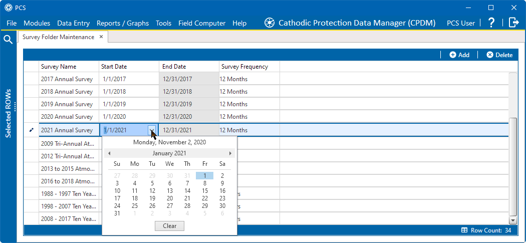 Start Date Calendar