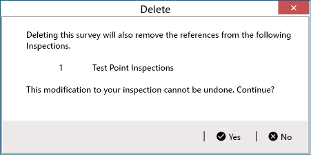 Example of Survey Folder Delete Message